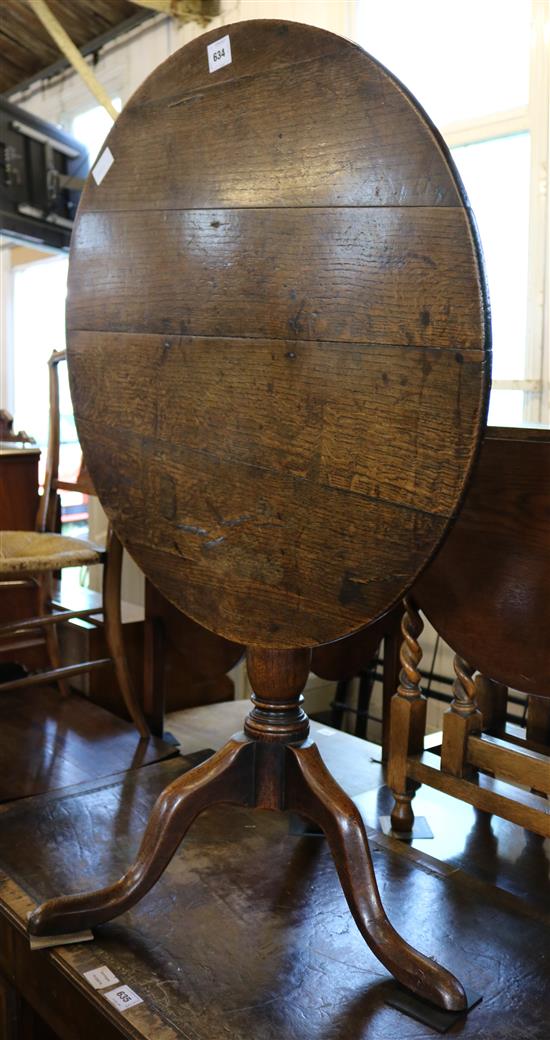 George III circular  oak tripod table(-)